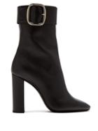 Matchesfashion.com Saint Laurent - Joplin Leather Buckle Ankle Boots - Womens - Black