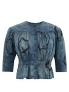 Matchesfashion.com Mimi Prober - Lace-inset Tie-dye Organic-cotton Top - Womens - Indigo