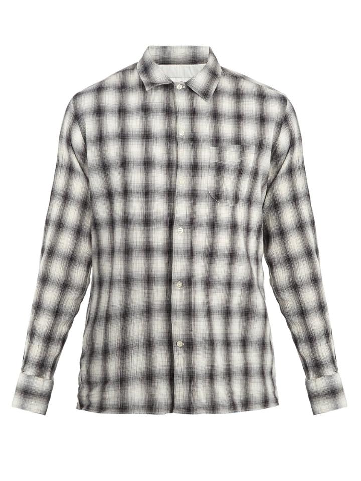 Officine Générale Js Checked Cotton-blend Shirt