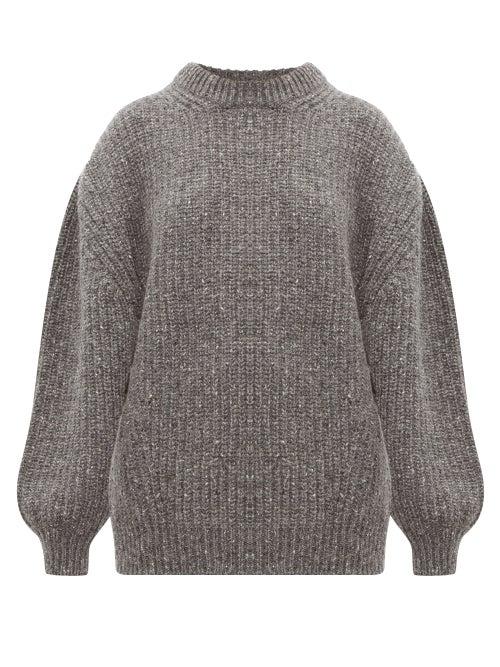 Matchesfashion.com Raey - Oversized Ribbed Wool Blend Sweater - Womens - Charcoal