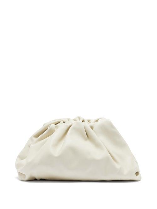 Matchesfashion.com Bottega Veneta - The Pouch Large Leather Clutch Bag - Womens - White
