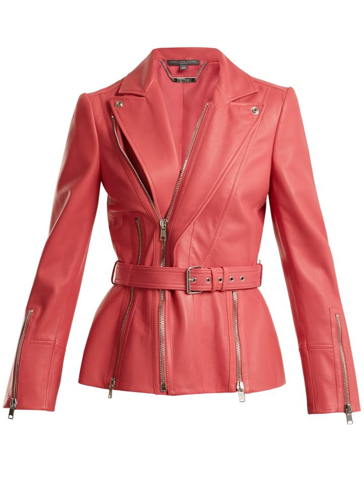 Alexander Mcqueen Peak-lapel Leather Biker Jacket