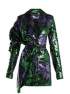 Halpern Floral-print Sequin-embellished Dress