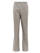 Matchesfashion.com Acne Studios - Floral-jacquard Tweed Trousers - Womens - Light Blue