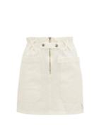 Matchesfashion.com Sea - Mara Paperbag-waist Cotton-twill Mini Skirt - Womens - White