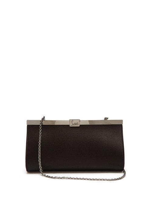 Matchesfashion.com Christian Louboutin - Palmette Satin Clutch - Womens - Black
