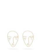 Matchesfashion.com Persee - Matisse Face Diamond & 18kt Gold Earrings - Womens - Yellow Gold
