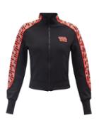 Versace - Logo-print Zipped Jersey Track Jacket - Womens - Black Red
