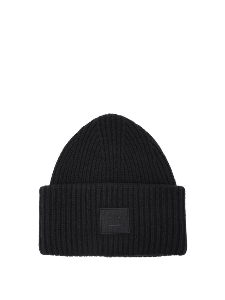 Acne Studios Pansy S Face Wool Beanie Hat