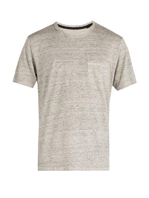 Matchesfashion.com Rag & Bone - Owen Linen T Shirt - Mens - Grey