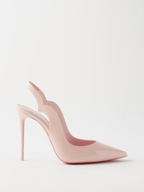 Christian Louboutin - Hot Chick 100 Patent-leather Slingback Pumps - Womens - Pink