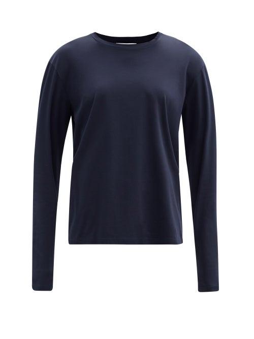 Matchesfashion.com Jil Sander - Long-sleeved Cotton-jersey T-shirt - Womens - Navy