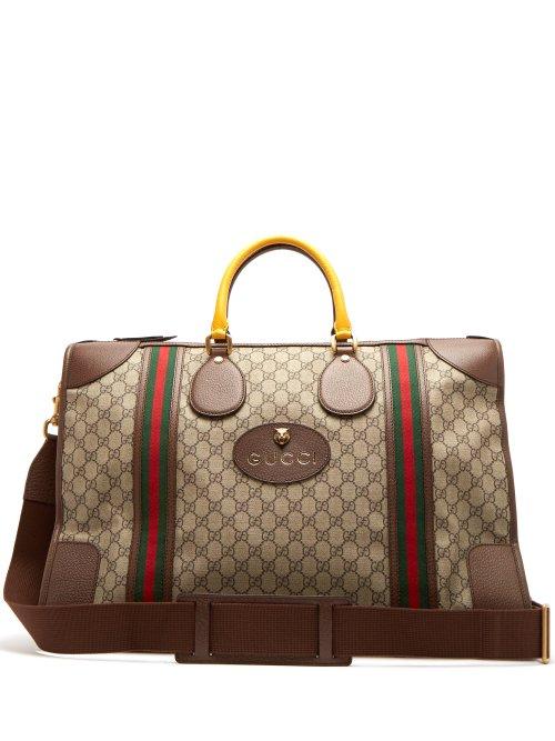 Matchesfashion.com Gucci - Gg Supreme Canvas And Leather Holdall - Mens - Brown Multi