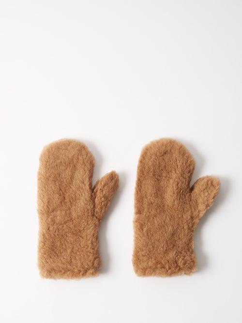 Max Mara - Ombrato Mittens - Womens - Brown