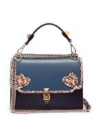 Matchesfashion.com Fendi - Kan I Heart Detail Leather Shoulder Bag - Womens - Blue Multi
