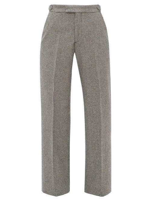 Matchesfashion.com Officine Gnrale - Celeste Houndstooth Check Wool Trousers - Womens - Black White