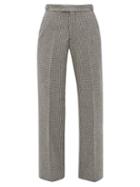 Matchesfashion.com Officine Gnrale - Celeste Houndstooth Check Wool Trousers - Womens - Black White