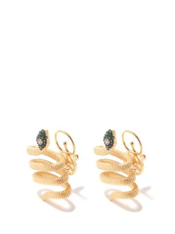 Ladies Jewellery Ammanii - Queen Cleopatra Topaz & Gold-vermeil Earrings - Womens - Green Gold