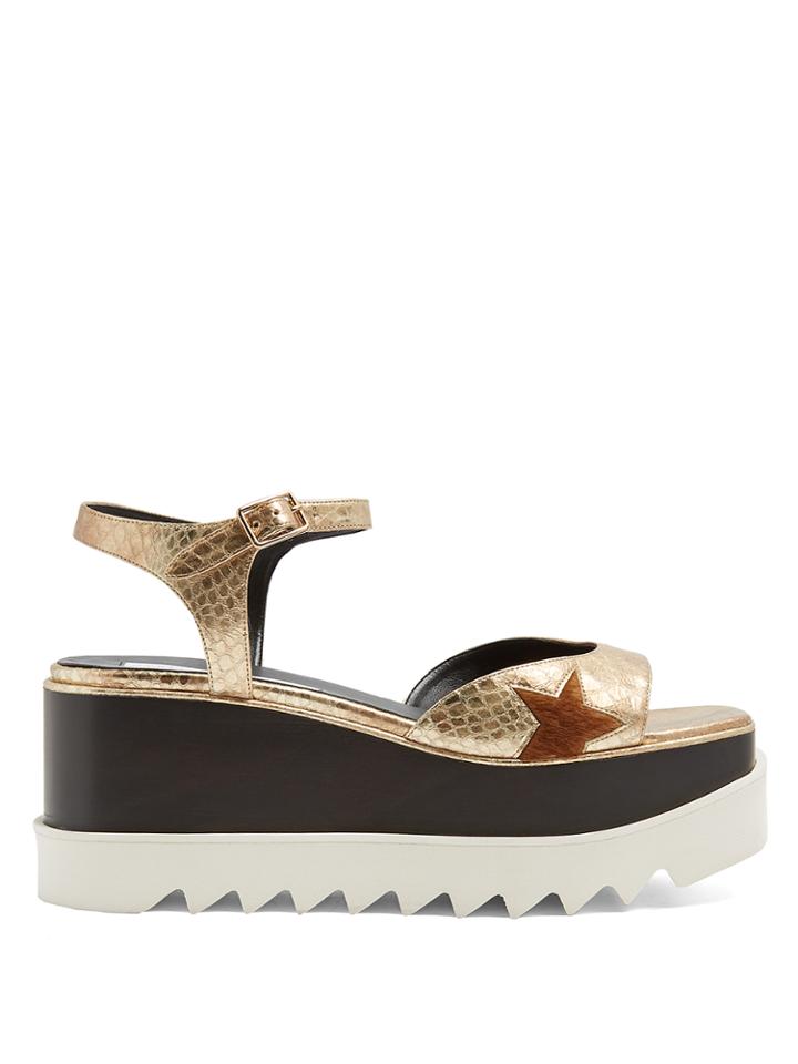 Stella Mccartney Elyse Python-effect Faux-leather Platform Sandals