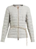 Matchesfashion.com Herno - Zip Through Quilted Linen Jacket - Womens - Grey