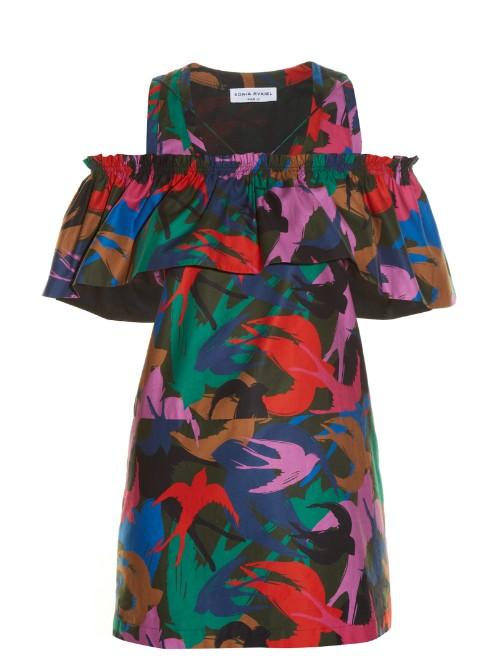Sonia Rykiel Swallow Camouflage-print Satin Top
