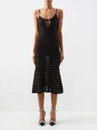 Self-portrait - Beaded Cotton-blend Crochet Midi Dress - Womens - Black