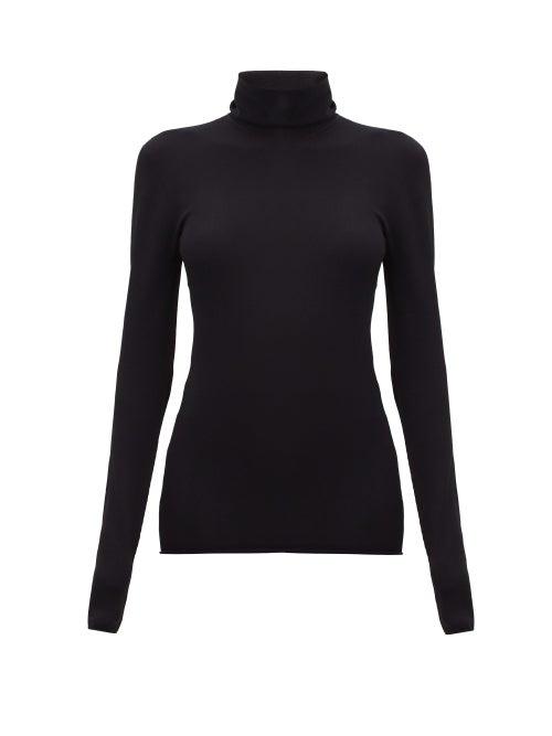 Ladies Rtw Bottega Veneta - Roll-neck Jersey Sweater - Womens - Black