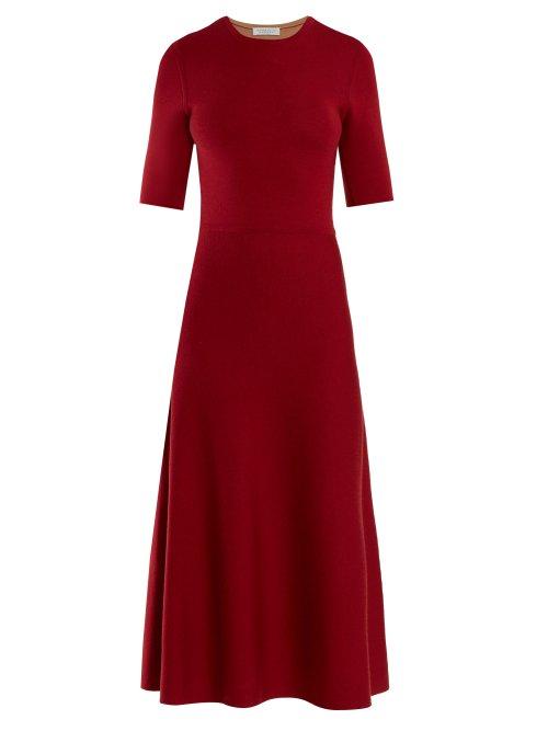 Matchesfashion.com Gabriela Hearst - Seymour Cashmere And Wool Reversible Dress - Womens - Red Multi