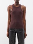 Agolde - Bailey Ribbed Tank Top - Womens - Brown