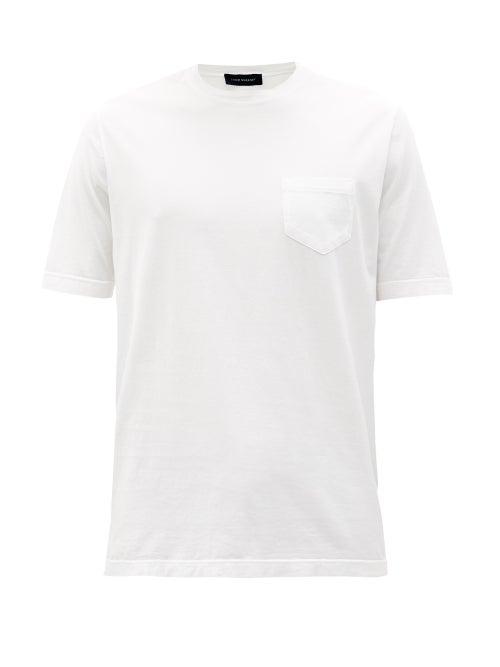 Matchesfashion.com Thom Sweeney - Patch-pocket Cotton-jersey T-shirt - Mens - White