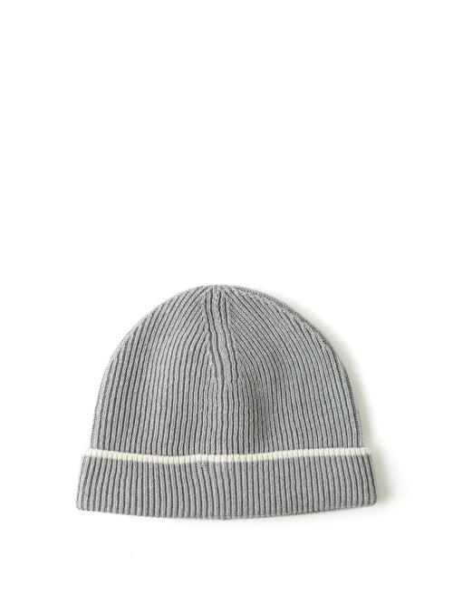 Brunello Cucinelli - Striped Cotton-knit Beanie - Mens - Grey