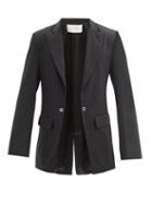 Matchesfashion.com Ludovic De Saint Sernin - Eyelet-embellished Wool-twill Open-front Jacket - Mens - Black