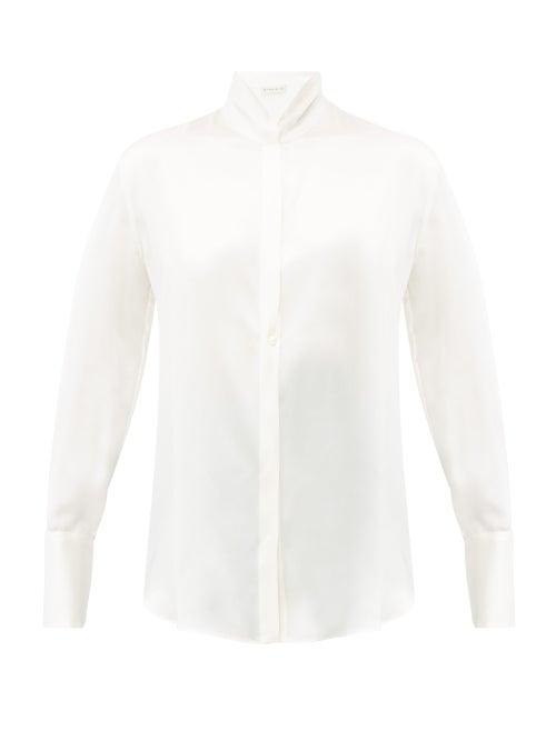 Matchesfashion.com Etro - Hampshire Silk Satin Blouse - Womens - White