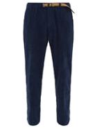 Matchesfashion.com White Sand - Belted Cotton Chenille Trousers - Mens - Navy
