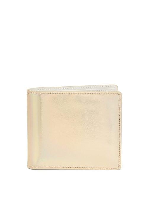 Matchesfashion.com Maison Margiela - Classic Metallic Leather Billfold Wallet - Mens - Grey