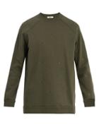 Matchesfashion.com Valentino - Eyelet Embellished Raglan Sweatshirt - Mens - Khaki