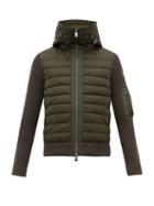 Matchesfashion.com Moncler - Hooded Quilted And Knitted Cardigan - Mens - Khaki