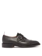 Matchesfashion.com Thom Browne - Monk Strap Pebbled Leather Shoes - Mens - Black