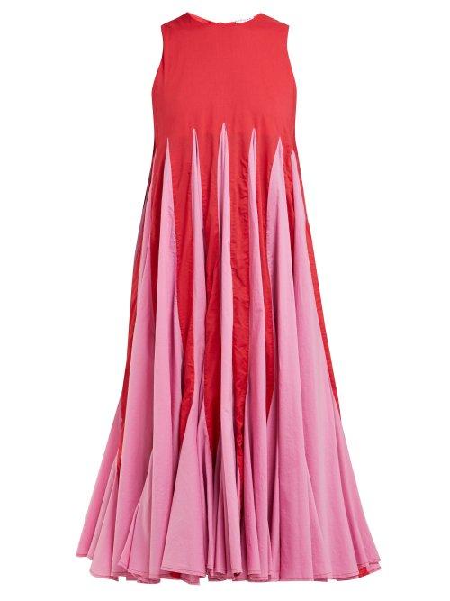 Matchesfashion.com Rhode Resort - Josephine Contrast Panel Cotton Dress - Womens - Multi