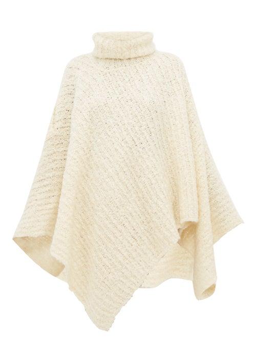 Matchesfashion.com Jacquemus - Roll Neck Wool Blend Poncho - Womens - Ivory