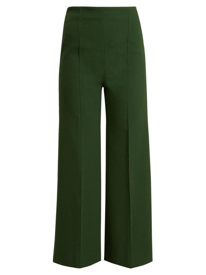 Emilia Wickstead Hullinie Wide-leg Cloqu Stretch-crepe Trousers
