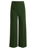 Emilia Wickstead Hullinie Wide-leg Cloqu Stretch-crepe Trousers