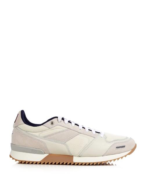 Ami Running Leather And Mesh Trainers
