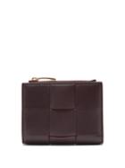 Matchesfashion.com Bottega Veneta - Zipped Intrecciato-leather Cardholder - Womens - Brown
