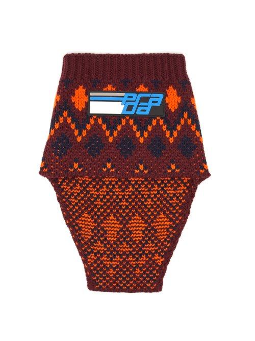 Matchesfashion.com Prada - Fair Isle Wool Blend Snood - Mens - Orange