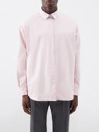 Loewe - Reversible Anagram-embroidered Poplin Shirt - Mens - Light Pink Multi