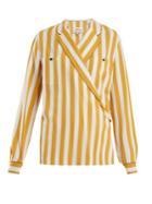 Maison Margiela Patch-pocket Striped Crossover Shirt