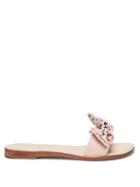 Matchesfashion.com Sophia Webster - Riva Embroidered Butterfly Appliqu Leather Slides - Womens - Pink Multi