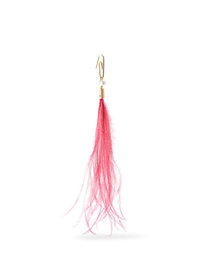 Hillier Bartley Feather And Gold-plated Paperclip Earring