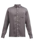 Matchesfashion.com Sunflower - Buttoned Cotton And Rayon-blend Sateen Shirt - Mens - Dark Grey